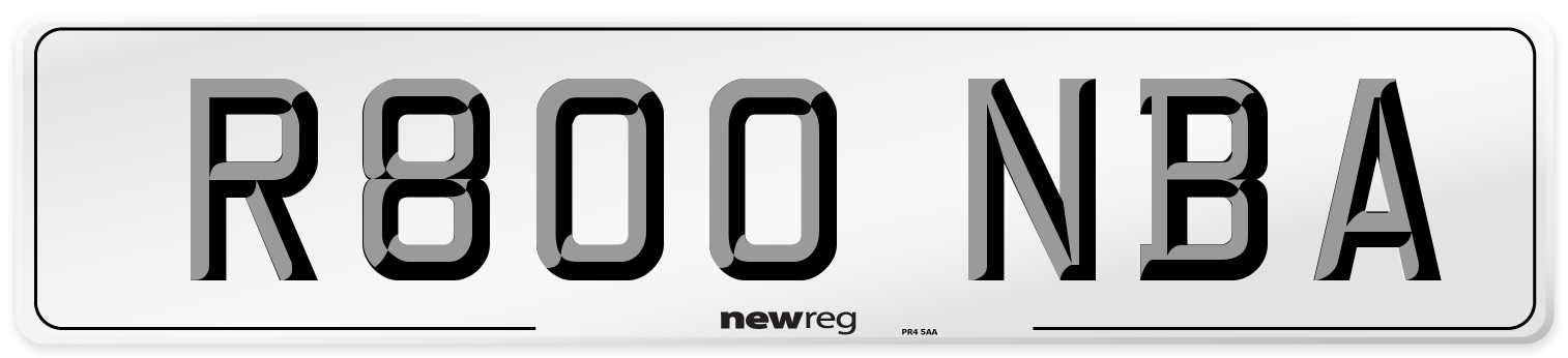R800 NBA Number Plate from New Reg